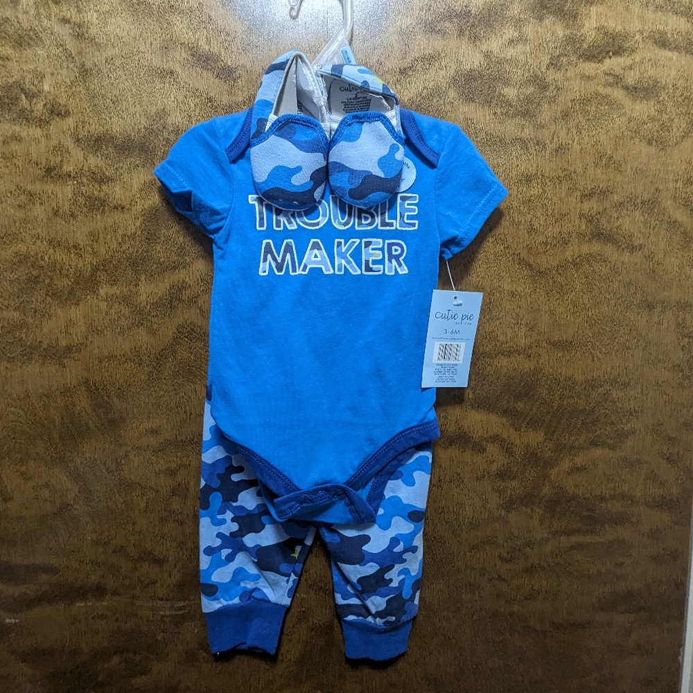 Cutie pie boys 2 piece blue set
